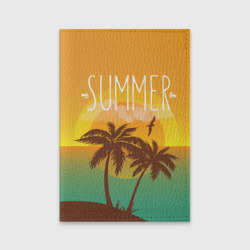 Обложка для паспорта матовая кожа Летний пляж