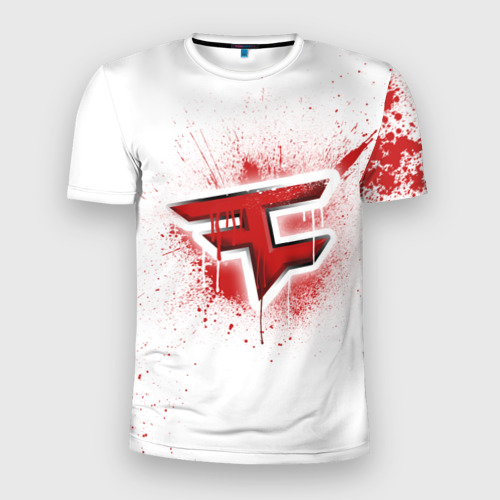 Мужская футболка 3D Slim cs:go - FaZe clan (White collection)