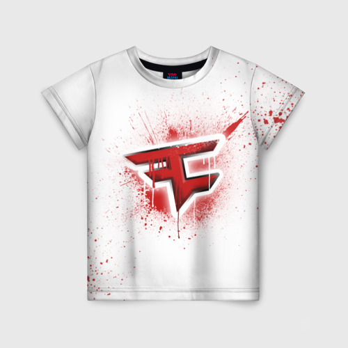 Детская футболка 3D cs:go - FaZe clan (White collection)