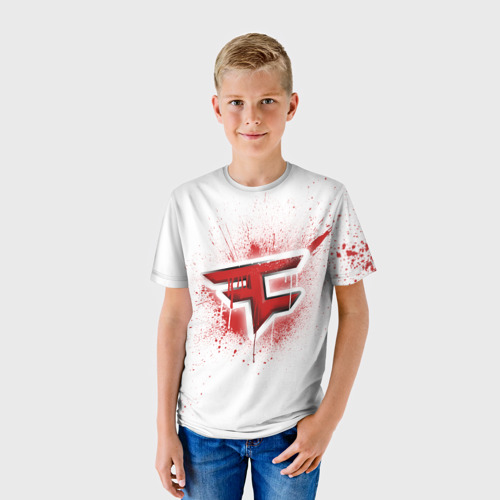 Детская футболка 3D cs:go - FaZe clan (White collection) - фото 3