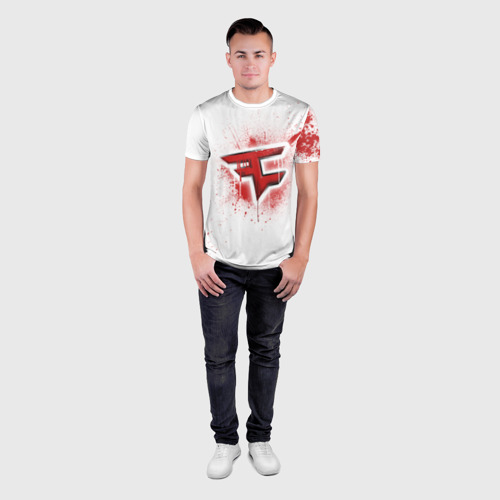 Мужская футболка 3D Slim cs:go - FaZe clan (White collection) - фото 4