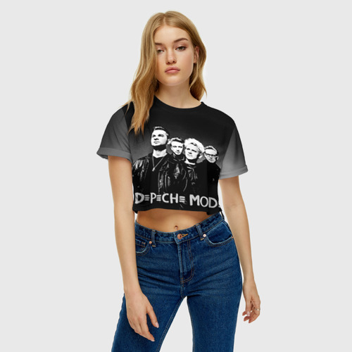 Женская футболка Crop-top 3D Depeche mode, цвет 3D печать - фото 3