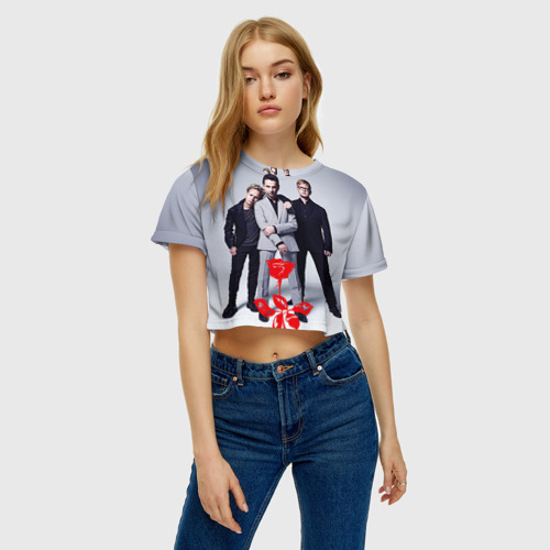 Женская футболка Crop-top 3D Depeche mode, цвет 3D печать - фото 3