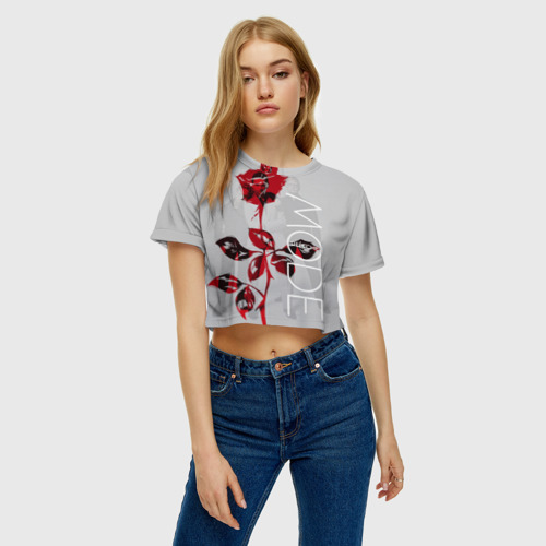 Женская футболка Crop-top 3D Depeche mode, цвет 3D печать - фото 3