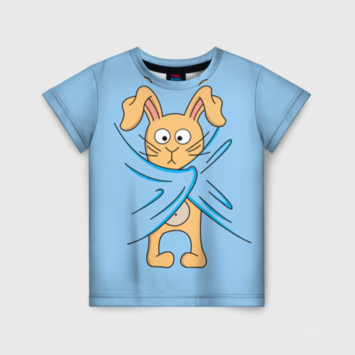 Детская футболка 3D с принтом Кролик, вид спереди #2