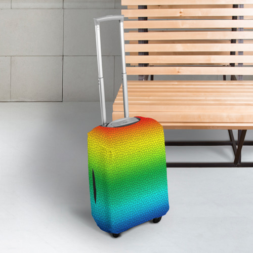 Чехол для чемодана 3D Радуга (Витражный Градиент), цвет 3D печать - фото 3