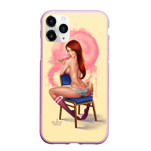 Чехол для iPhone 11 Pro Max матовый Pin Up Pop Art Girl, цвет розовый