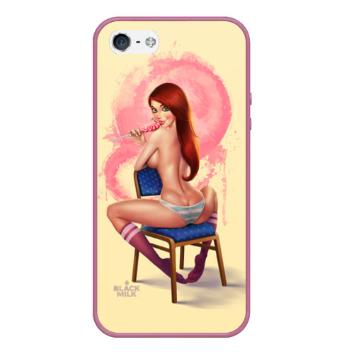 Чехол для iPhone 5/5S матовый Pin Up Pop Art Girl