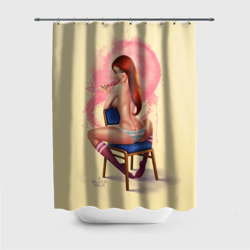 Штора 3D для ванной Pin Up Pop Art Girl