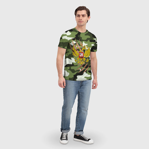 Мужская футболка 3D Рваный камуфляж мужской, цвет 3D печать - фото 5