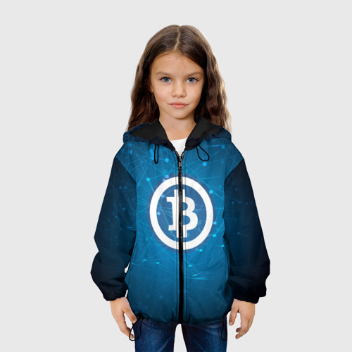 Детская куртка 3D Bitcoin Blue - Биткоин, цвет черный - фото 4