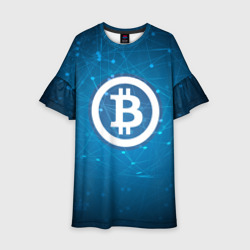 Детское платье 3D Bitcoin Blue - Биткоин