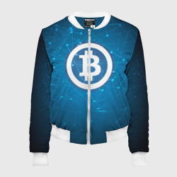 Женский бомбер 3D Bitcoin Blue - Биткоин