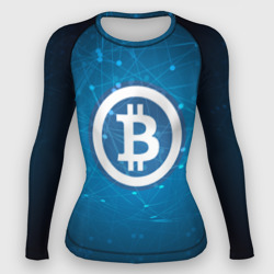 Женский рашгард 3D Bitcoin Blue - Биткоин