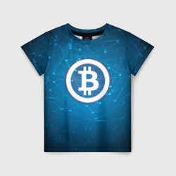 Детская футболка 3D Bitcoin Blue - Биткоин