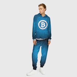 Мужской костюм с толстовкой 3D Bitcoin Blue - Биткоин - фото 2