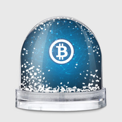 Игрушка Снежный шар Bitcoin Blue - Биткоин