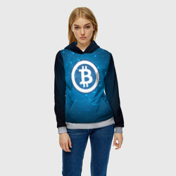 Женская толстовка 3D Bitcoin Blue - Биткоин - фото 2