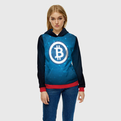 Женская толстовка 3D Bitcoin Blue - Биткоин - фото 2
