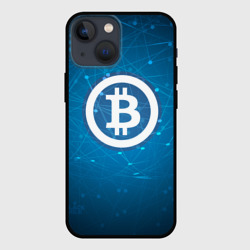 Чехол для iPhone 13 mini Bitcoin Blue - Биткоин