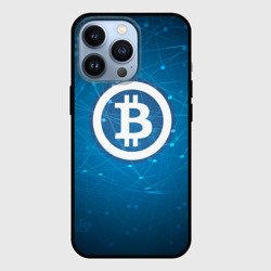 Чехол для iPhone 13 Pro Bitcoin Blue - Биткоин