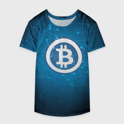 Накидка на куртку 3D Bitcoin Blue - Биткоин, цвет 3D печать - фото 4