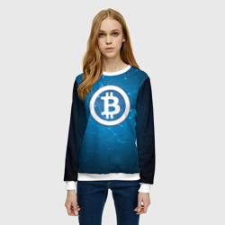 Женский свитшот 3D Bitcoin Blue - Биткоин - фото 2