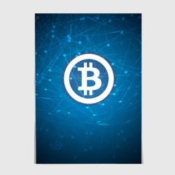 Постер Bitcoin Blue - Биткоин