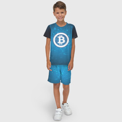 Детский костюм с шортами 3D Bitcoin Blue - Биткоин - фото 2