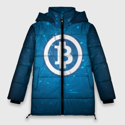 Женская зимняя куртка Oversize Bitcoin Blue - Биткоин