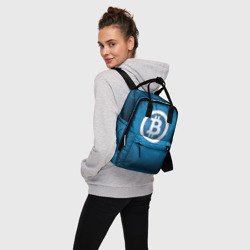 Женский рюкзак 3D Bitcoin Blue - Биткоин - фото 2