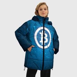 Женская зимняя куртка Oversize Bitcoin Blue - Биткоин - фото 2