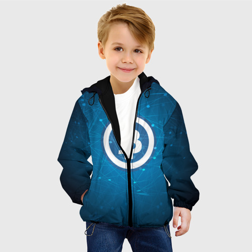 Детская куртка 3D Bitcoin Blue - Биткоин, цвет черный - фото 3