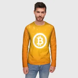 Мужской лонгслив 3D Bitcoin - Биткоин - фото 2