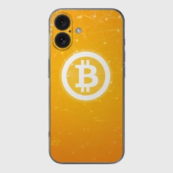 Чехол для iPhone 16 силиконовый с защитой камеры Bitcoin - Биткоин