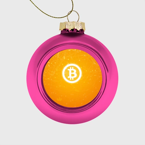 Ёлочный шар стеклянный/пластиковый Bitcoin - Биткоин