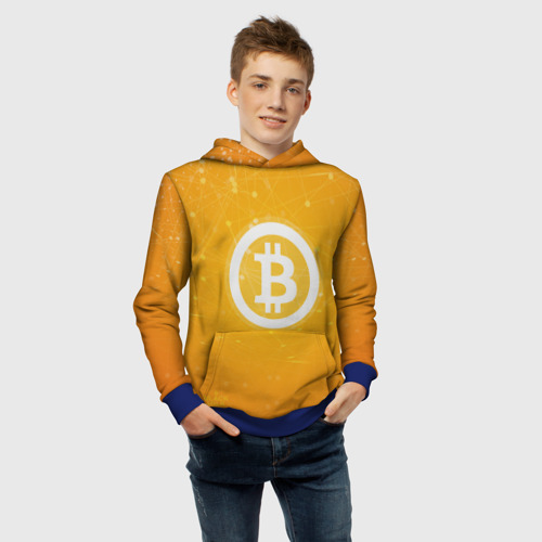 Детская толстовка 3D Bitcoin - Биткоин, цвет синий - фото 6