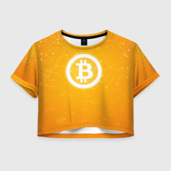 Женская футболка Crop-top 3D Bitcoin - Биткоин