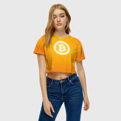 Женская футболка Crop-top 3D Bitcoin - Биткоин - фото 2