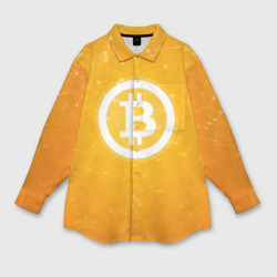 Мужская рубашка oversize 3D Bitcoin - Биткоин