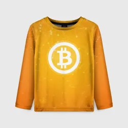 Детский лонгслив 3D Bitcoin - Биткоин