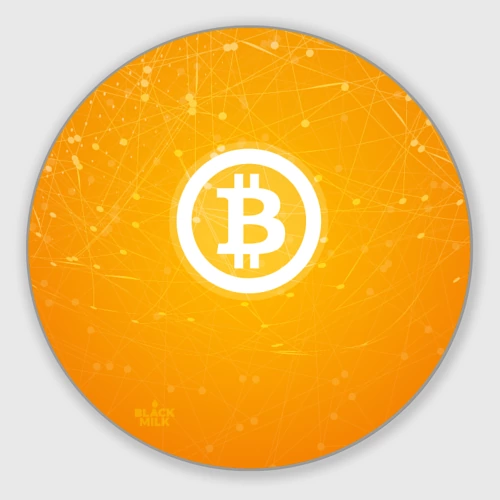 Круглый коврик для мышки Bitcoin - Биткоин