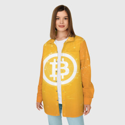 Женская рубашка oversize 3D Bitcoin - Биткоин - фото 2