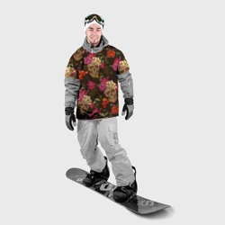 Накидка на куртку 3D Черепа c цветами - фото 2