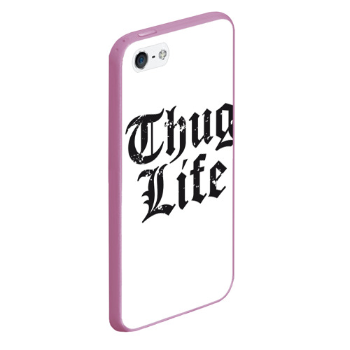 Чехол для iPhone 5/5S матовый Thug Life, цвет розовый - фото 3