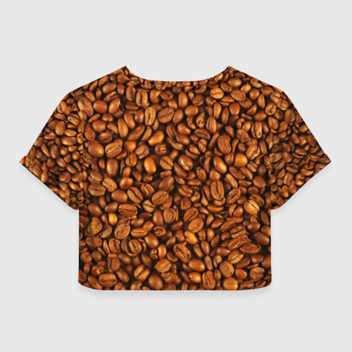 Женская футболка Crop-top 3D keep calm and drink coffee, цвет 3D печать - фото 2