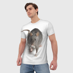 Мужская футболка 3D Крыса - фото 2