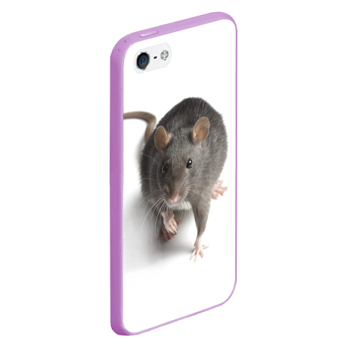 Чехол для iPhone 5/5S матовый Крыса, цвет сиреневый - фото 3