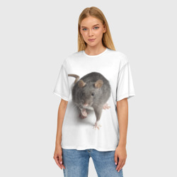 Женская футболка oversize 3D Крыса - фото 2