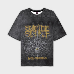 Мужская футболка oversize 3D Suicide Silence - bone eye black crown